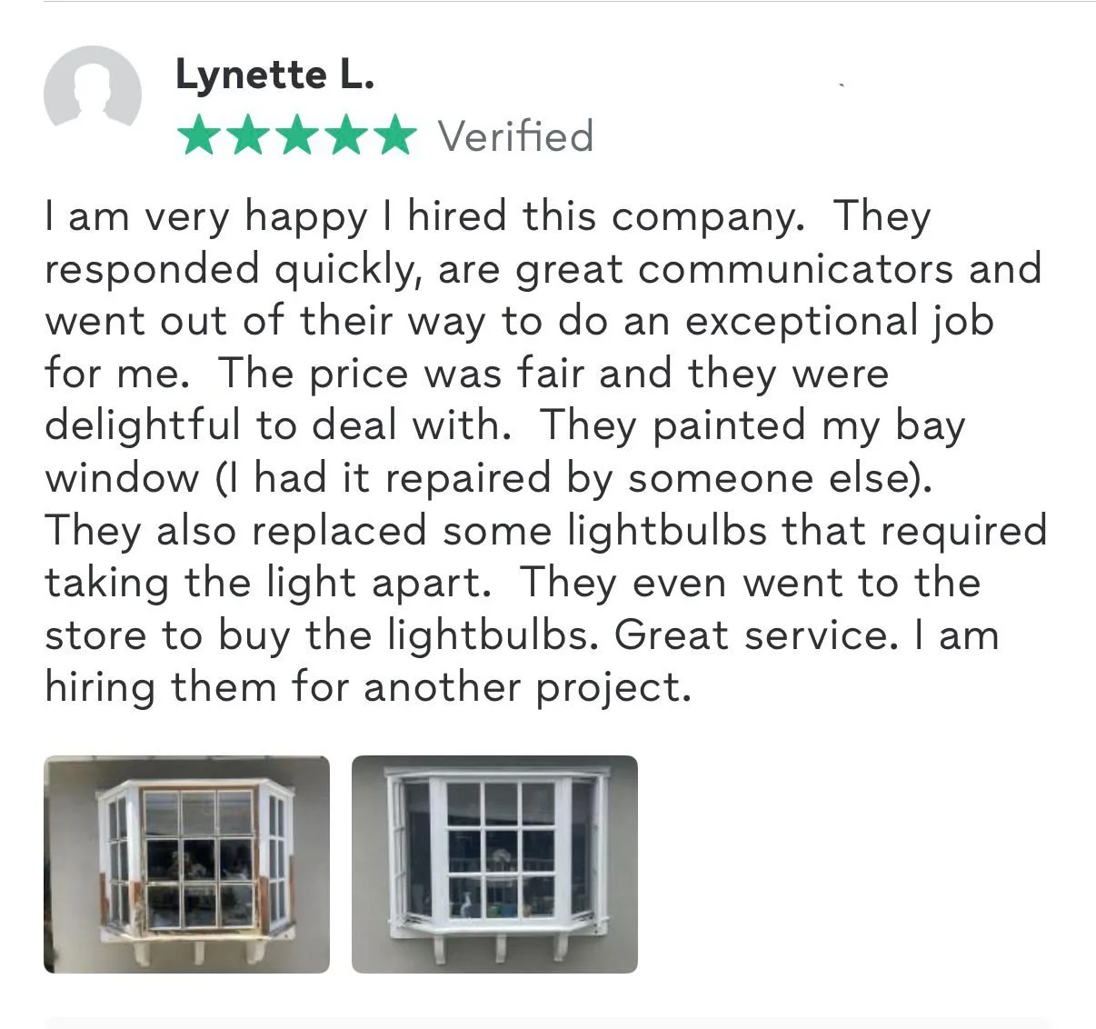 Customer review — home repair and painting — Orange County, CA