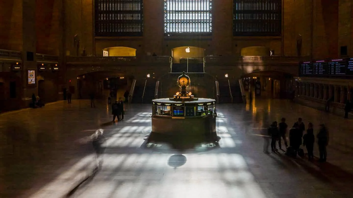 For a few minutes a day, the sunlight comes through this window in Grand Central Station.