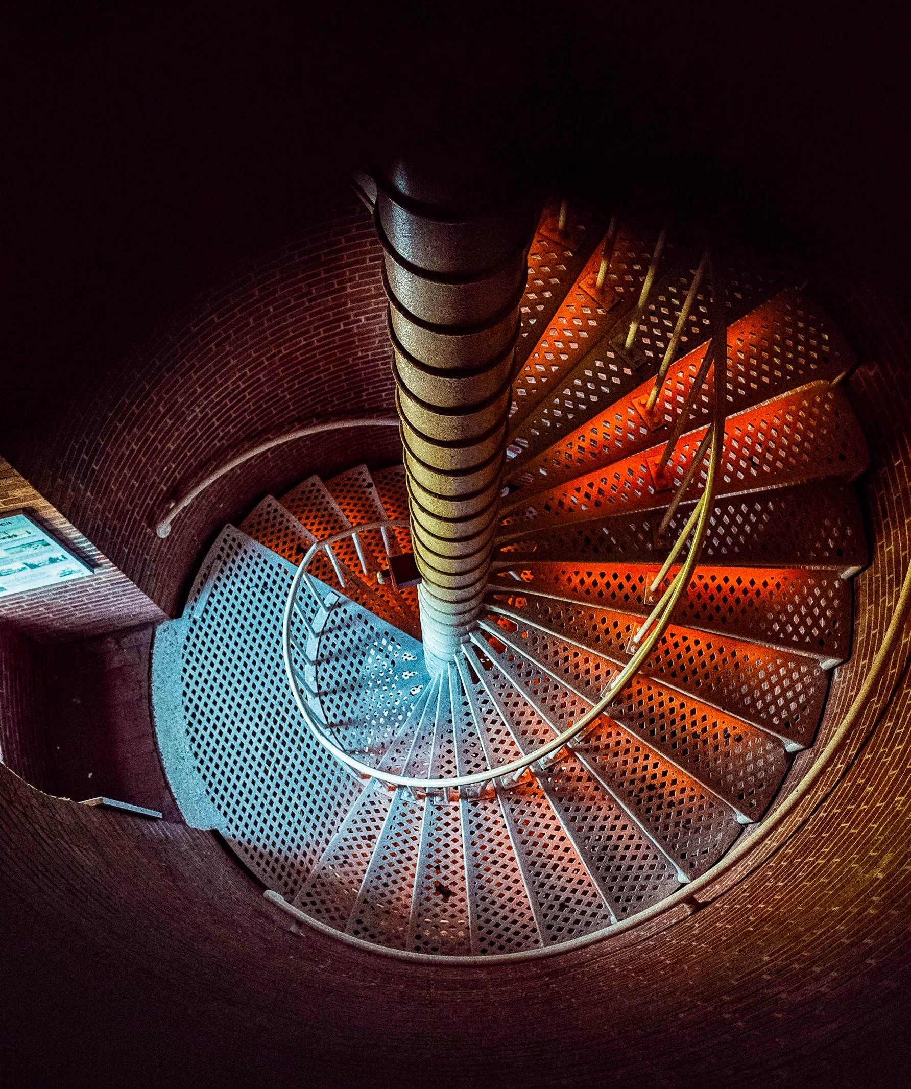 Inside a lighthouse