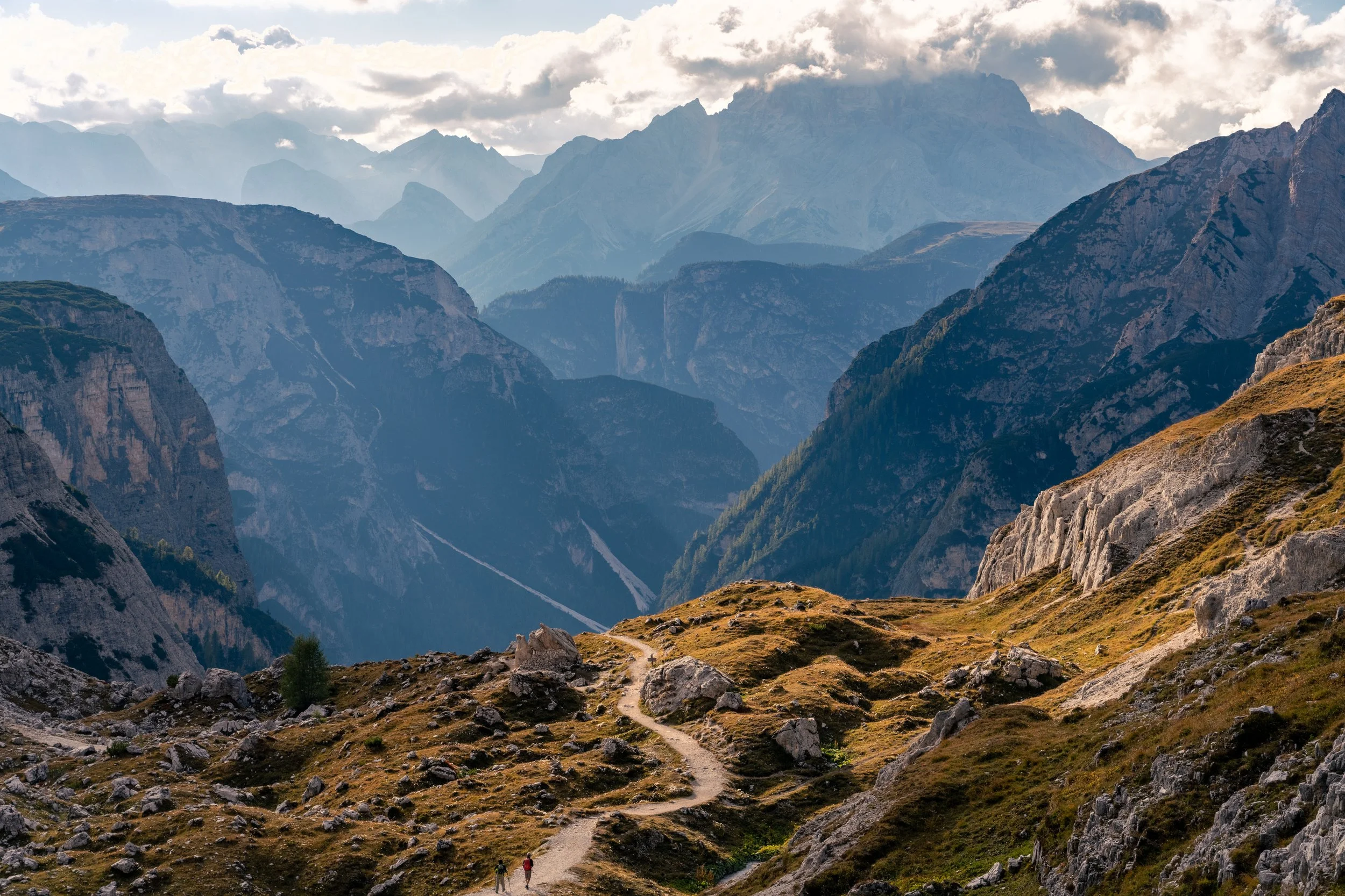 South Tyrol Horizon
A sweeping panorama of the jagged limestone peaks that define the Italian Alps.