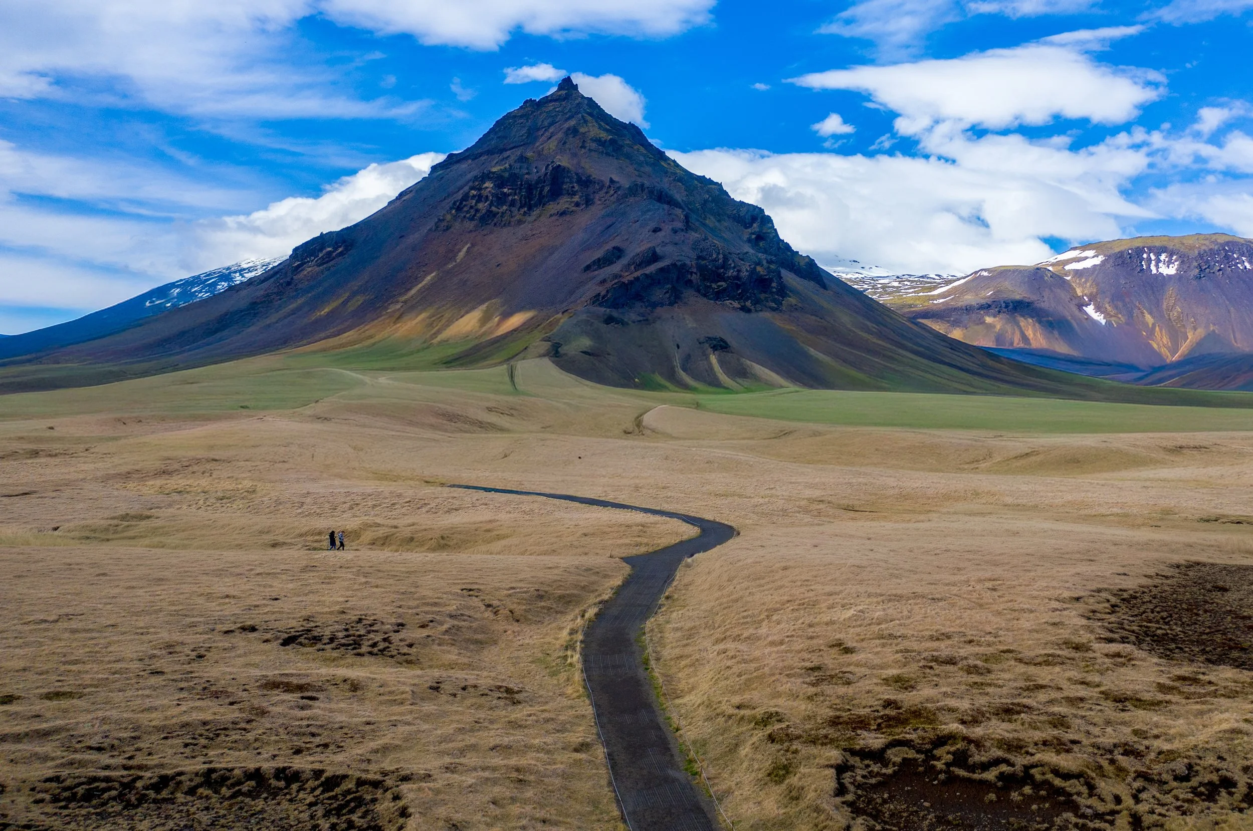 Skógafoss Heights 
Looking toward the peaks above the famous waterfall.