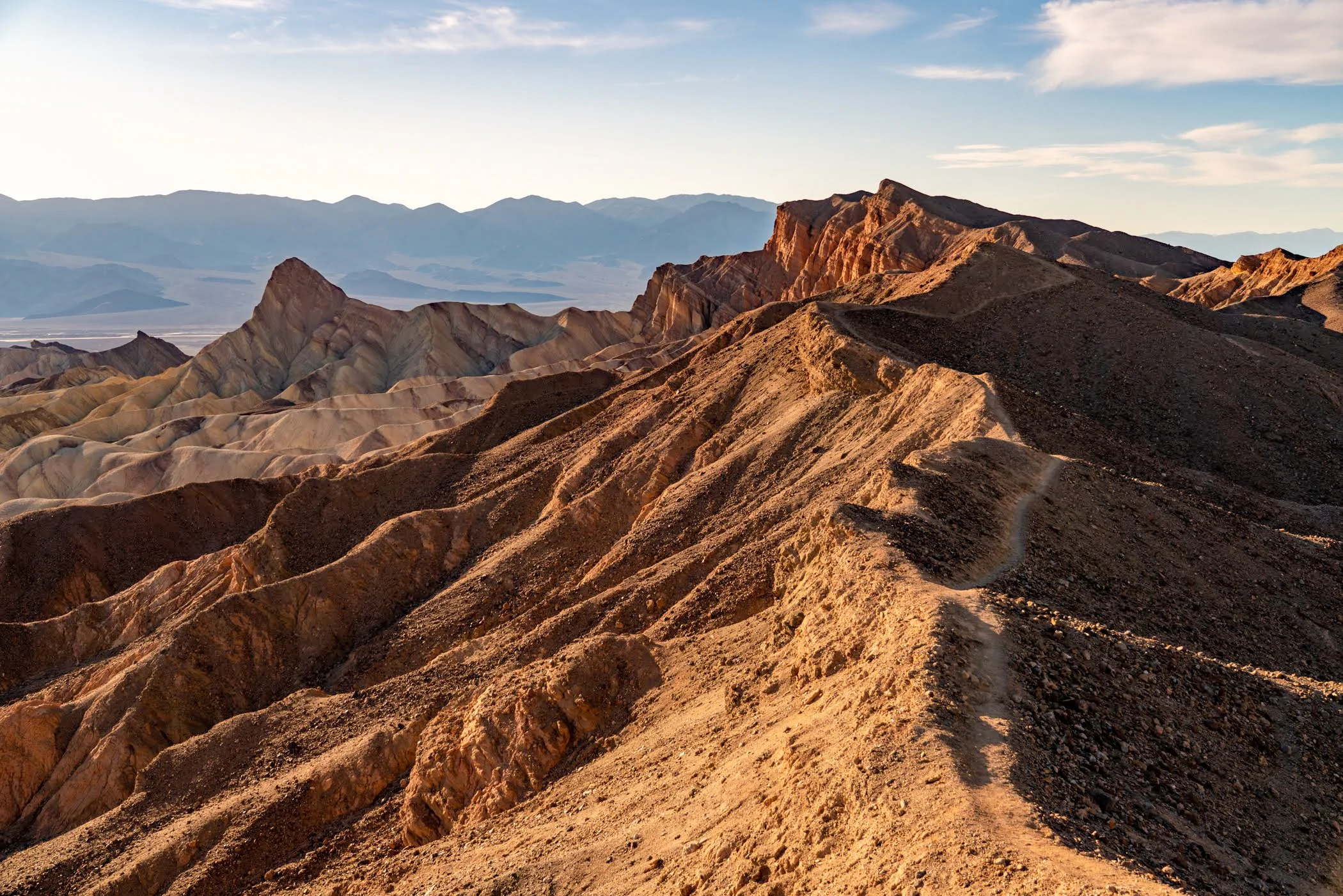 A unique view of Zabriskie Point in Death Valley.
