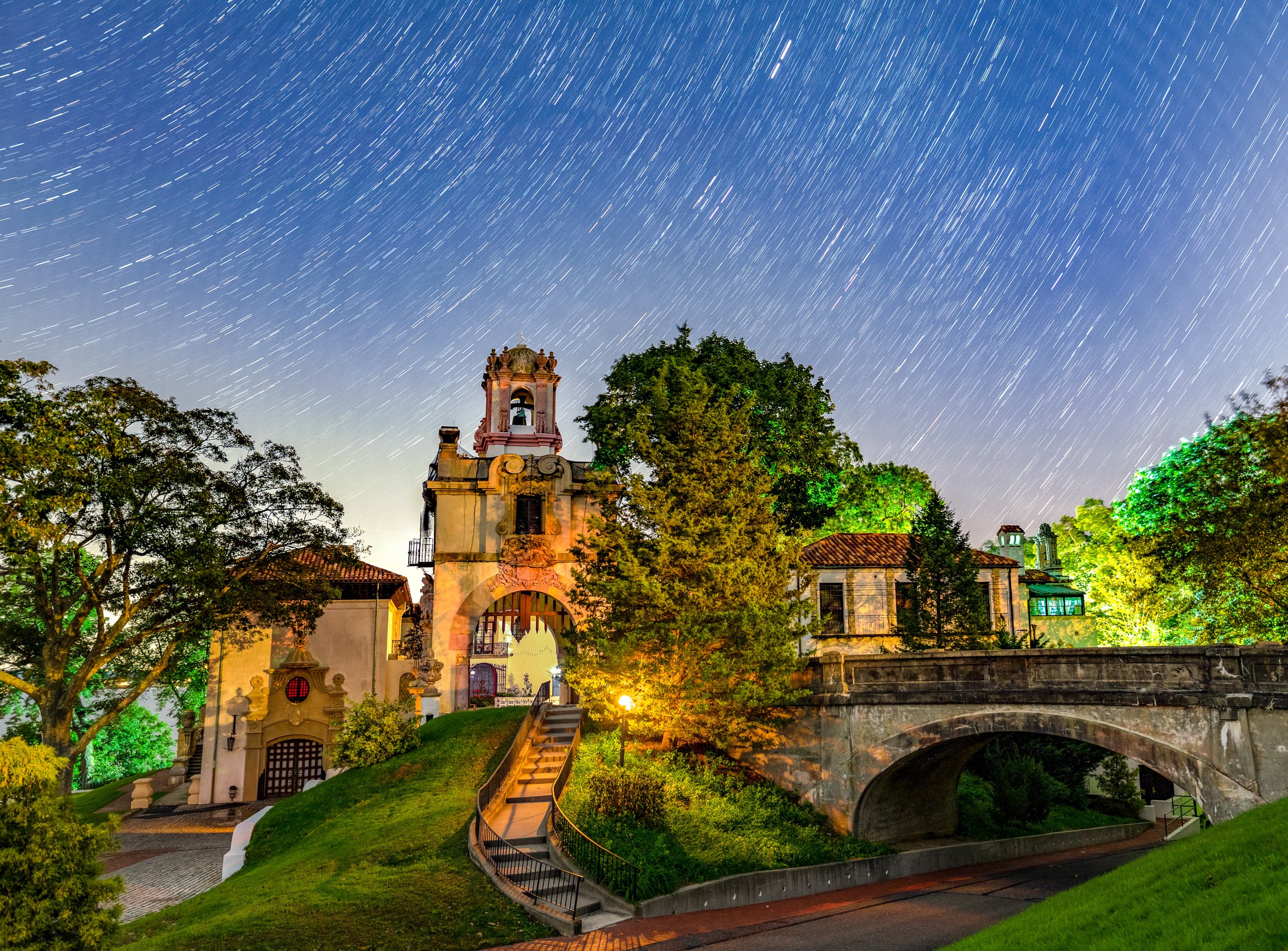 Midnight at the Museum
The Spanish Revival architecture of the Vanderbilt Museum stands beautifully under a star-studded night sky. This perspective captures the ornate details of the estate, originally the summer home of William K. Vanderbilt II. Th