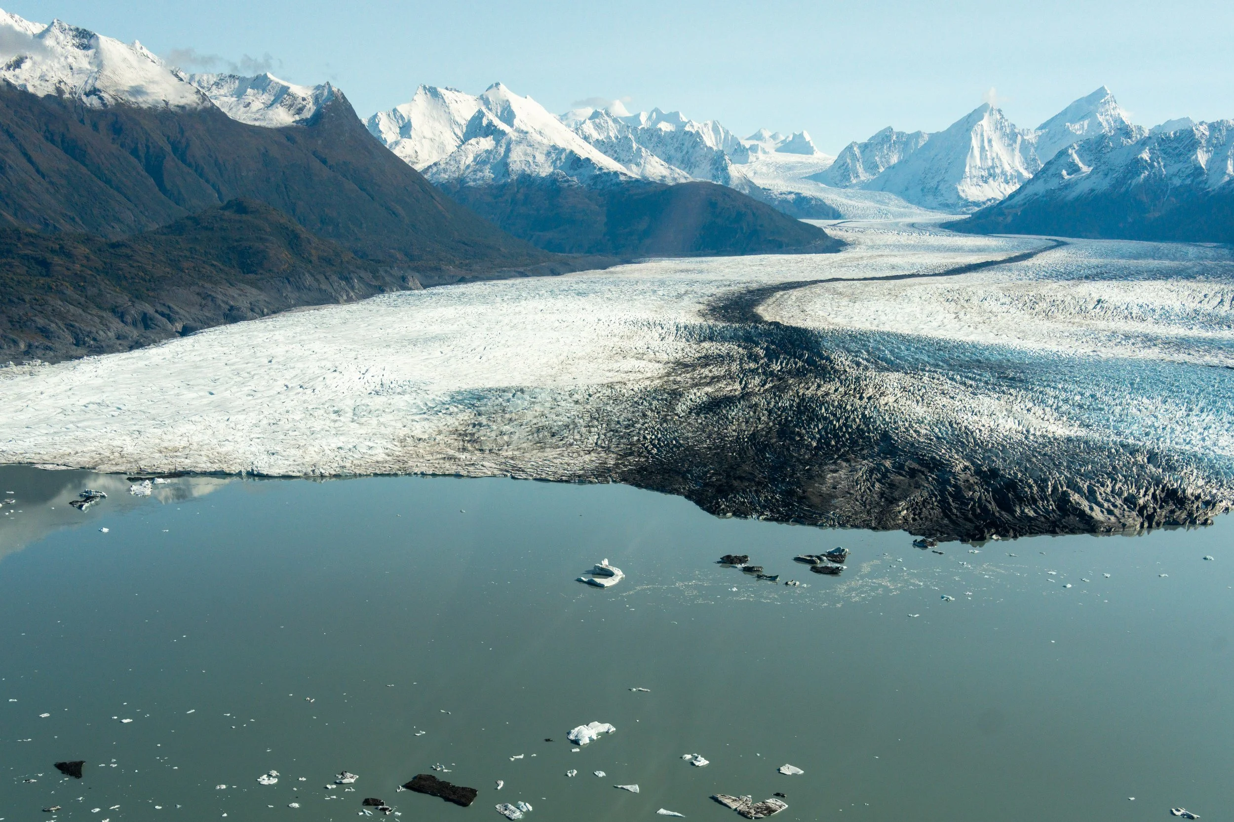 Knik Glacier
A view of the Knik Glacier in Alaska. This shot highlights the deep azure of the glacial pools and the jagged, wind-sculpted ridges of the ice. Stretching over 25 miles, the Knik is one of the largest glaciers in south-central Alaska, an
