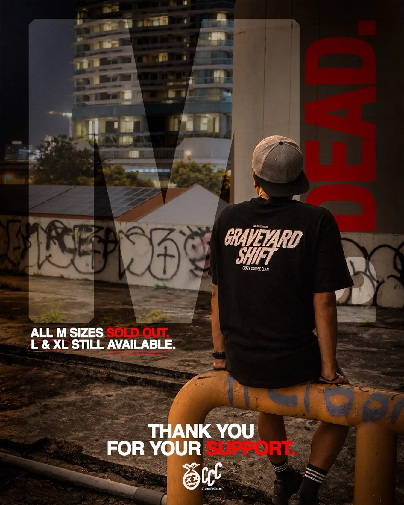 ☠️ M IS DEAD.

The M sizes are officially gone.

But the Graveyard Shift isn&rsquo;t over yet.

L &amp; XL are still alive&hellip; for now.

No restock. No second chances.
Just the final sizes from Vol. 1: Graveyard Shift.

🪦 SGD 29
🖤 Limited piece