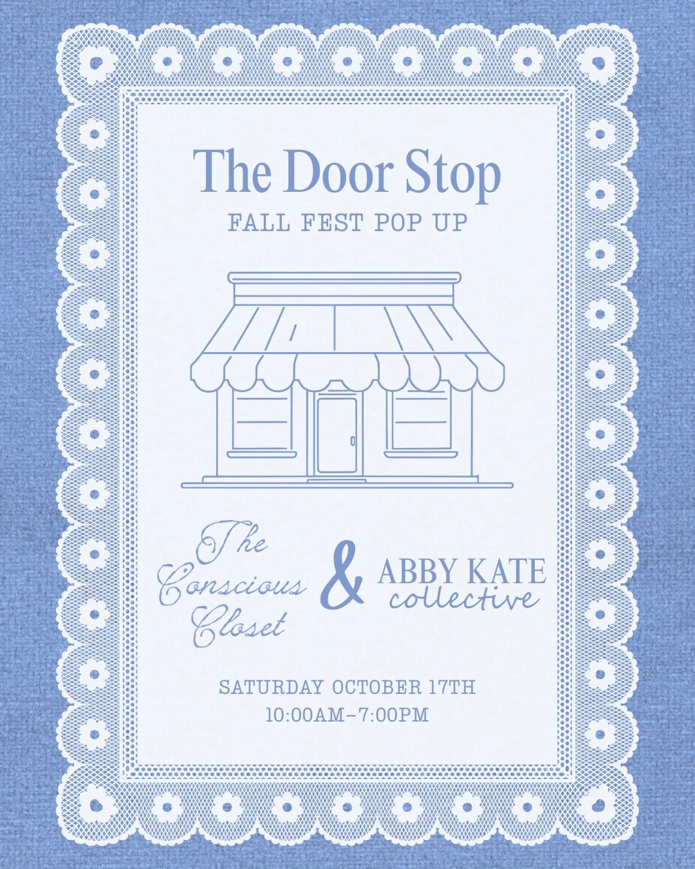 FALL FEST POP UP!

Join The Conscious Closet &amp; Abby Kate Collective for a special fall pop up at The Door Stop in Sister Bay!

Shop a curated fall vintage drop from The Conscious Closet alongside the Wish You Were Here Collection from Abby Kate C