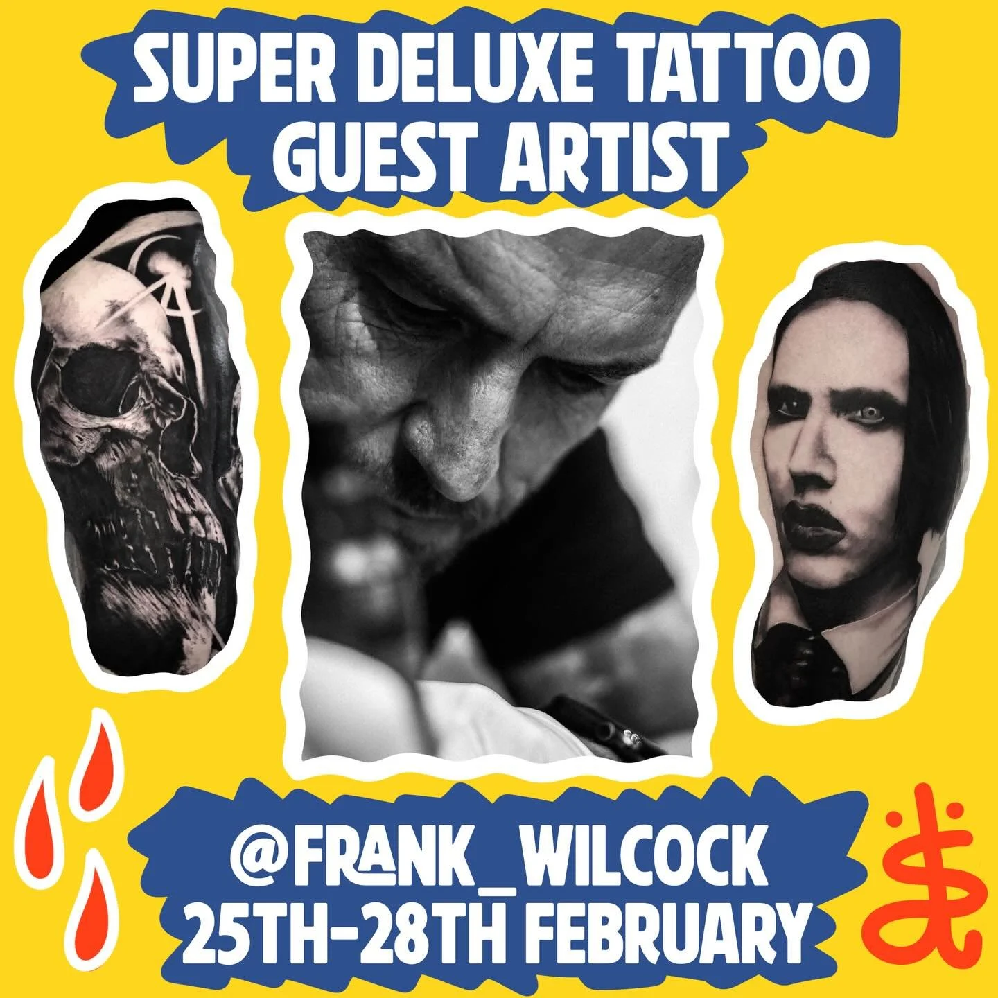 Our next guest artist is @frank_wilcock !

He will be with us from Feb 25th to the 28th

Frank can do it all! Check out his instagram to see his wide variety of work! He has a ton of experience so make sure you don&rsquo;t miss out on a spot! 

If yo