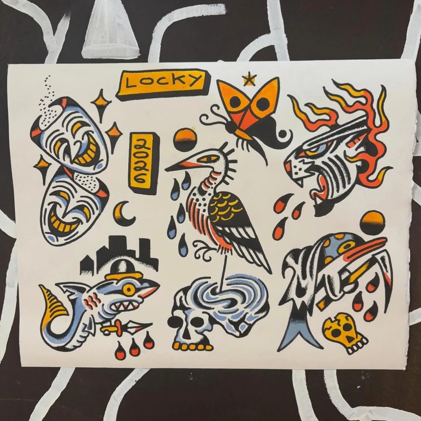 Some new flash sheets for the walls of the shop by @lockyharley 

All designs available to tattoo!
We are constantly adding new designs to the walls of the shop ready for you to pick and get tattooed! 

Unique designs you won&rsquo;t find anywhere el