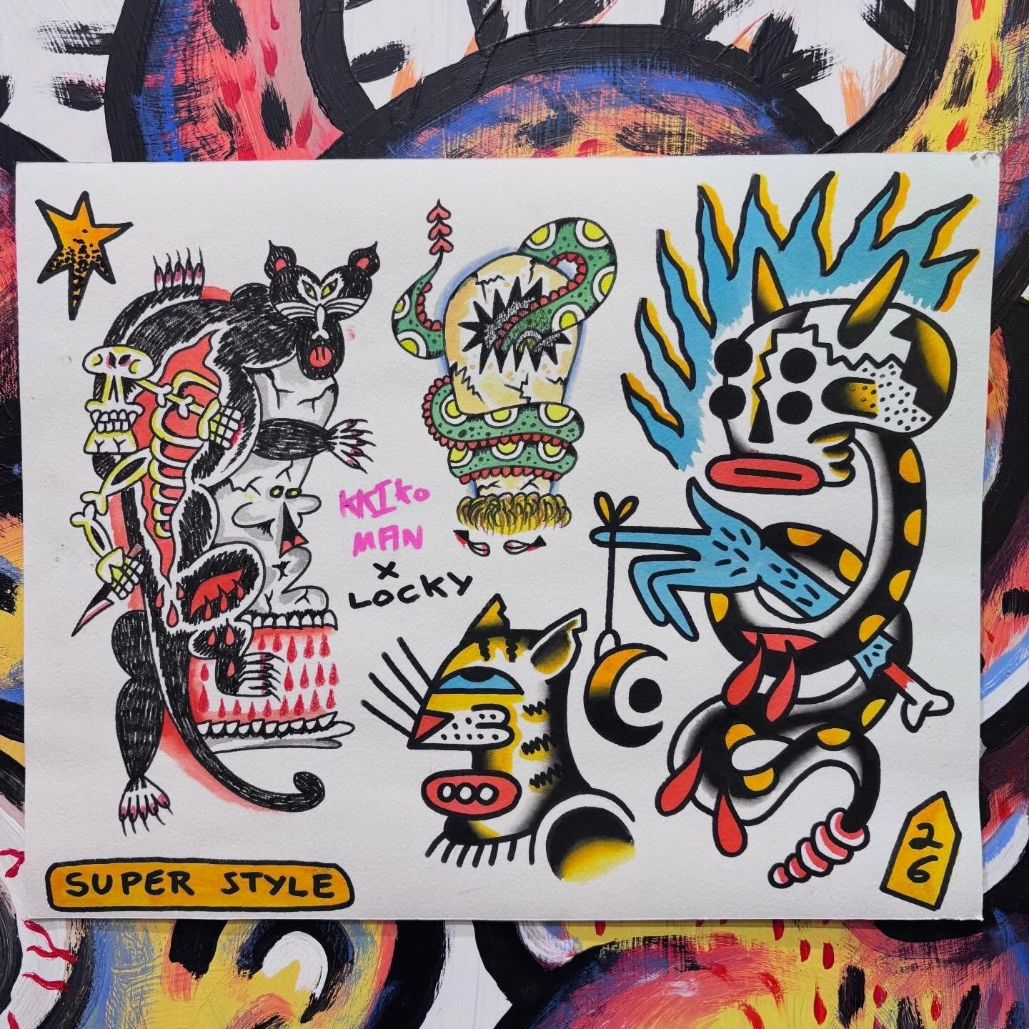 Split sheet with my dude @kkiko.man 

Made at @superdeluxestudio 

All designs available to tattoo!
Dm if interested!