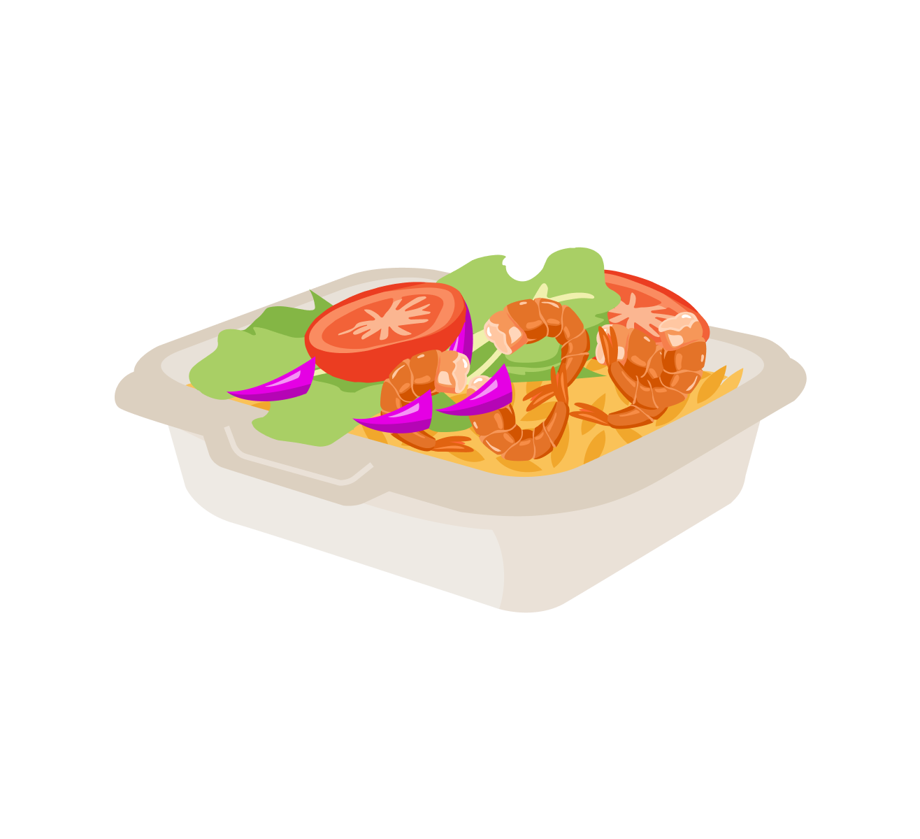 Shrimp over rice
