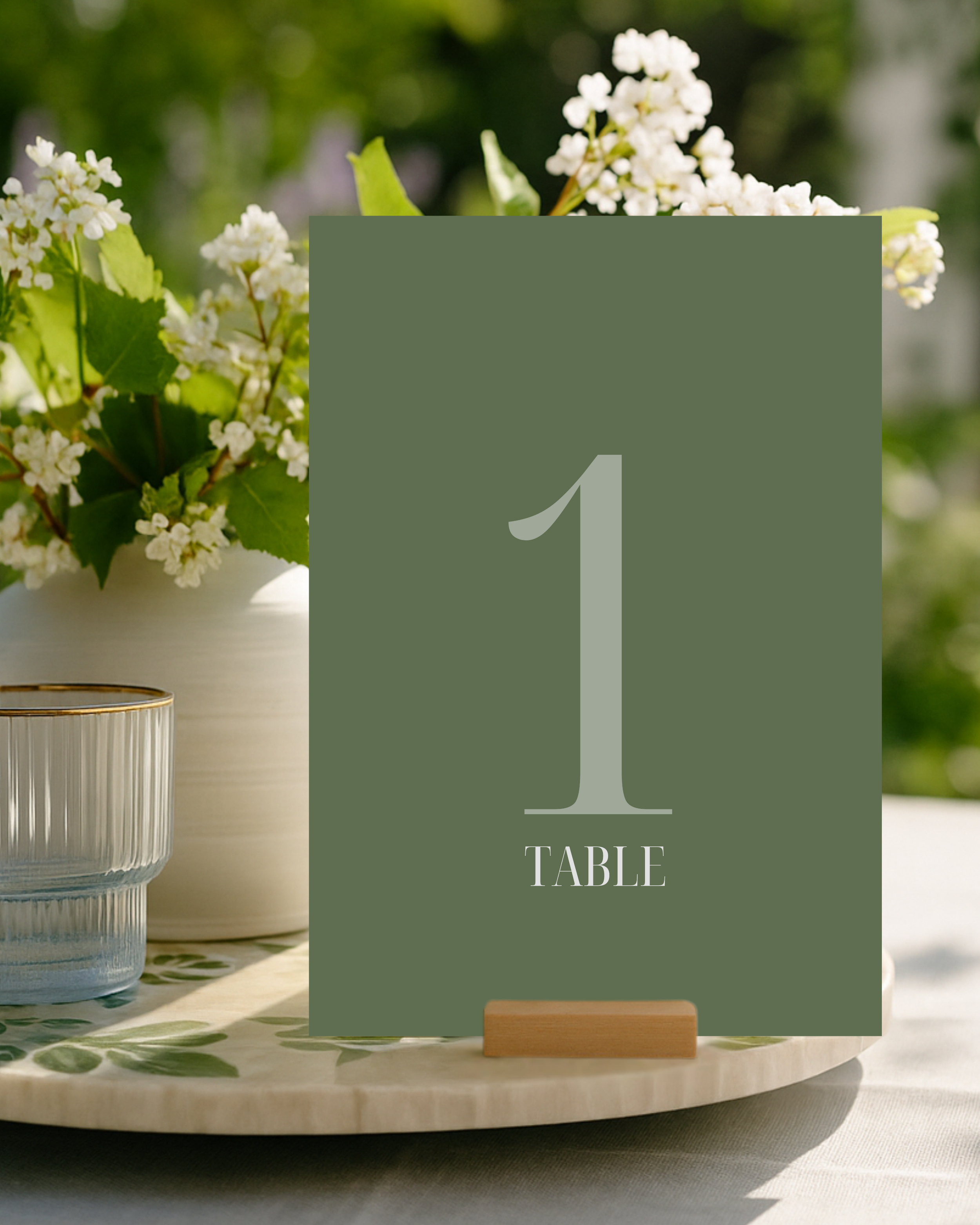 Country Club Wedding Table Number