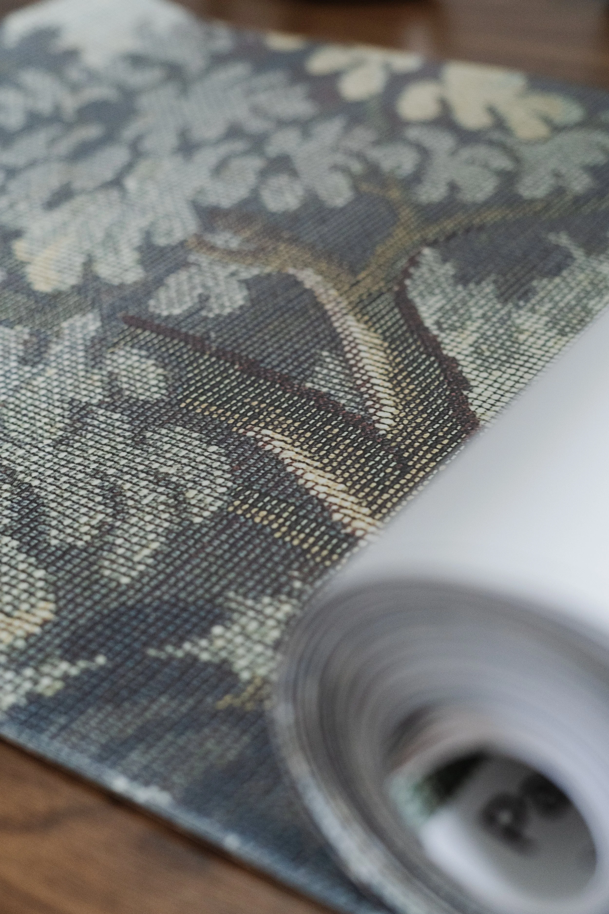 Vintage Tapestry Panoramic Mural in Sage Green