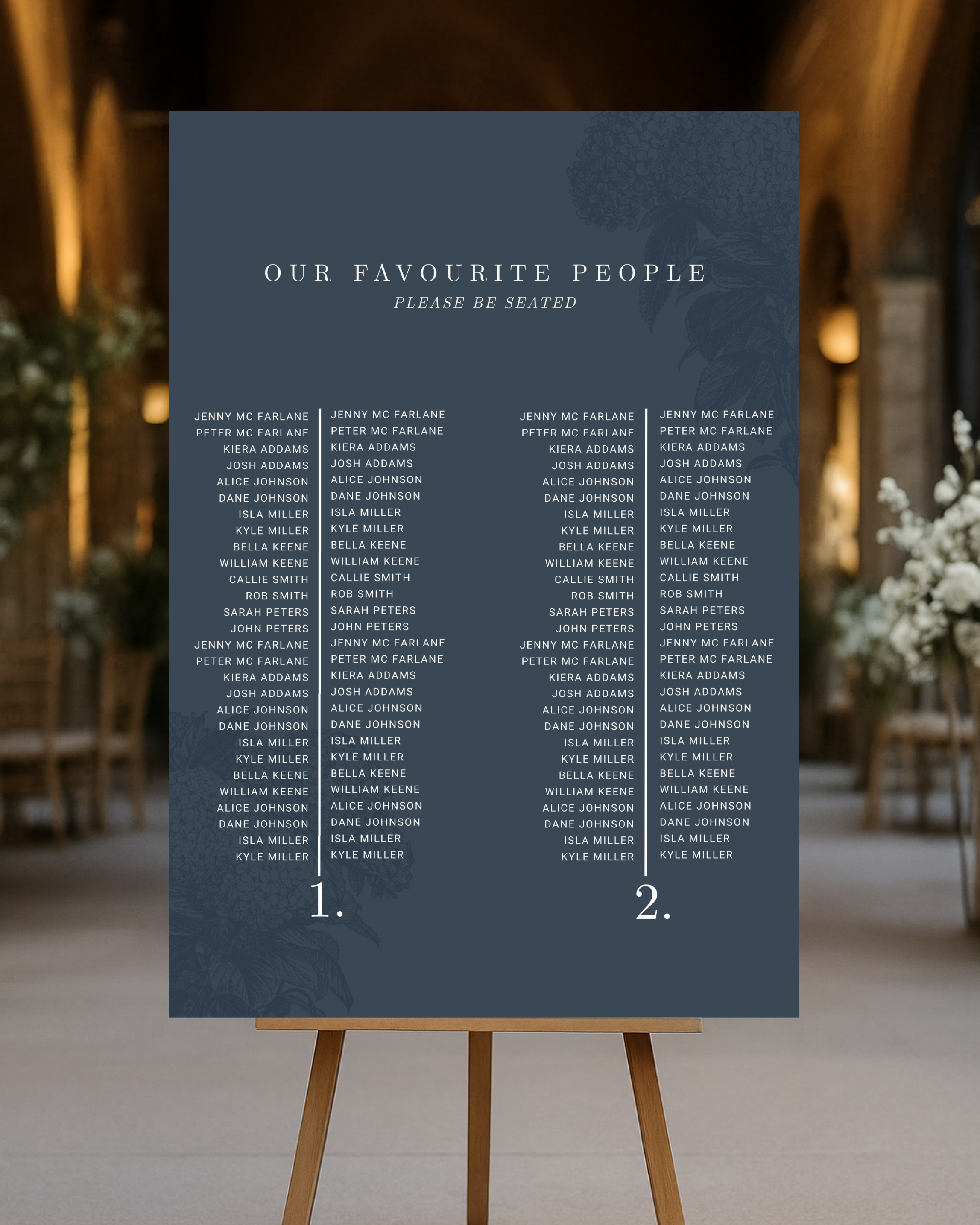 Estate Wedding Seating Chart
