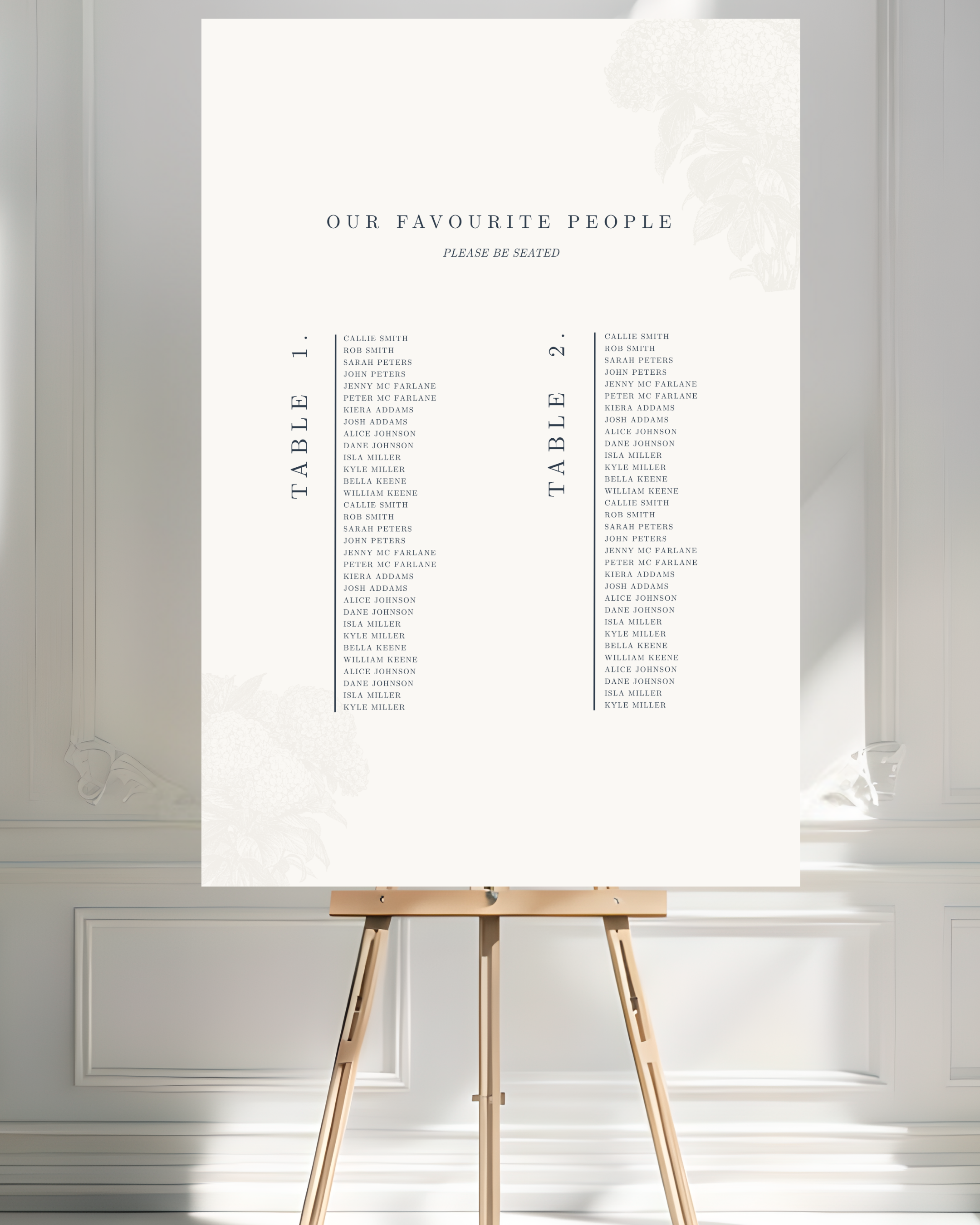 Estate Wedding Seating Chart