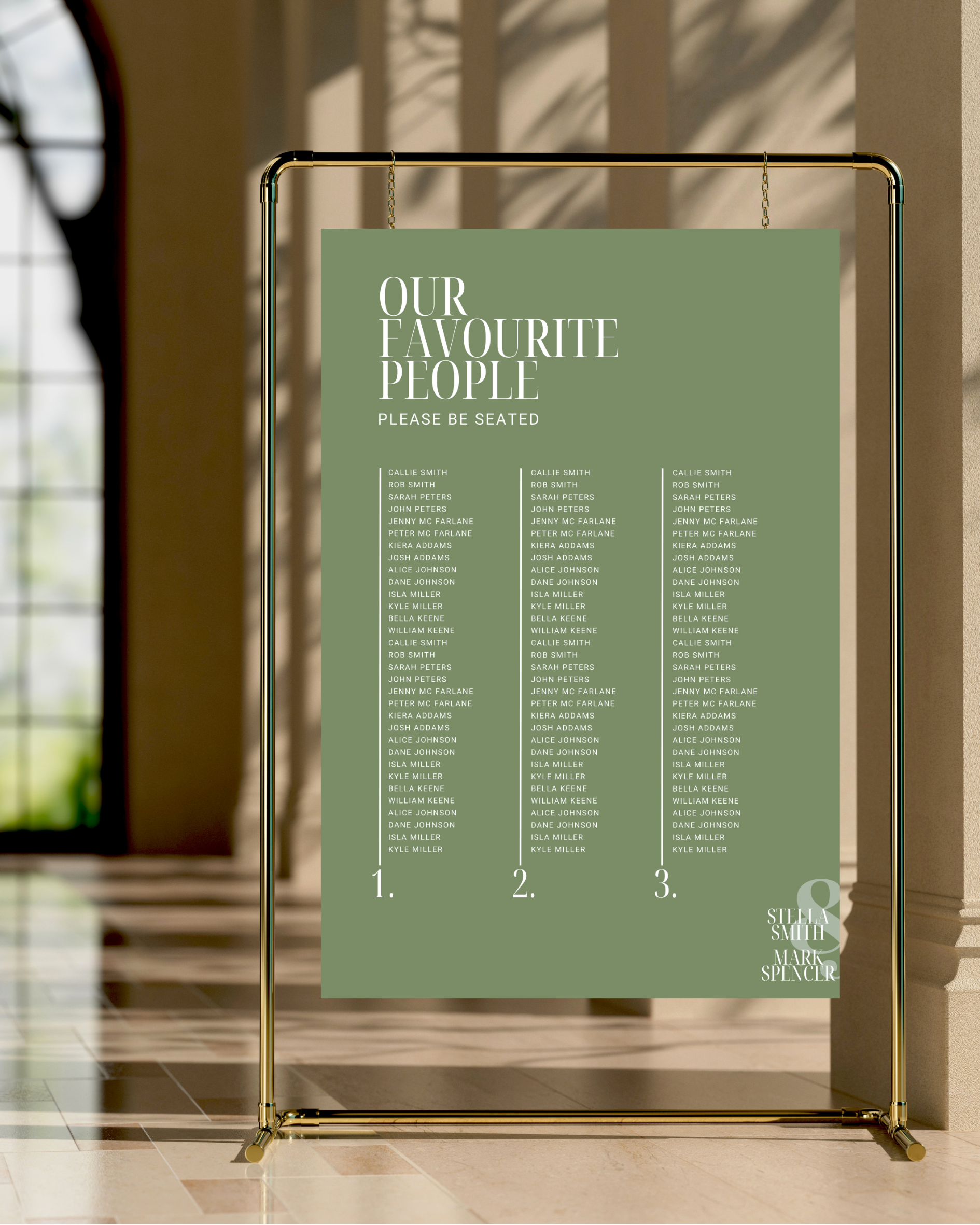 Country Club Wedding Seating Chart