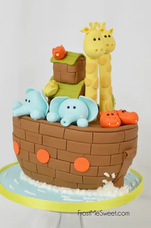 Baby Shower cake noah's ark.webp