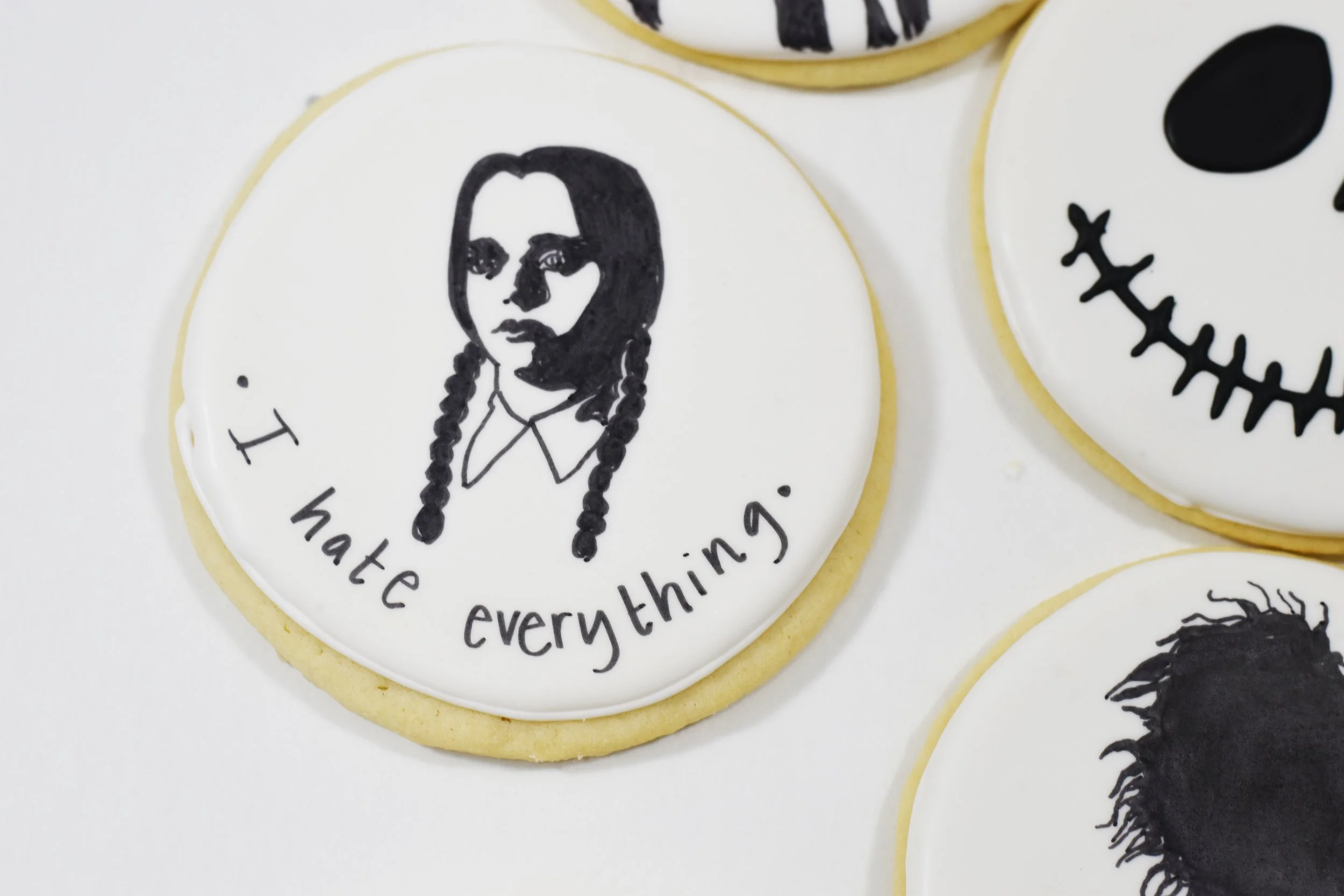 wednesday adams halloween cookie.jpg