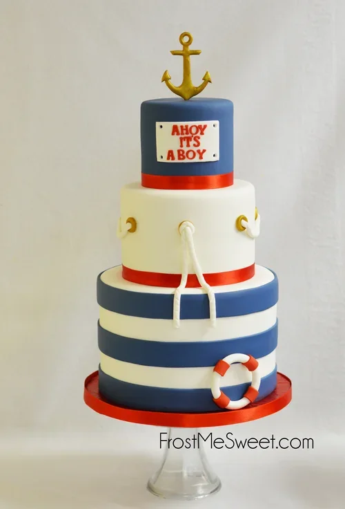 Baby Shower cake ahoy it's a boy.webp