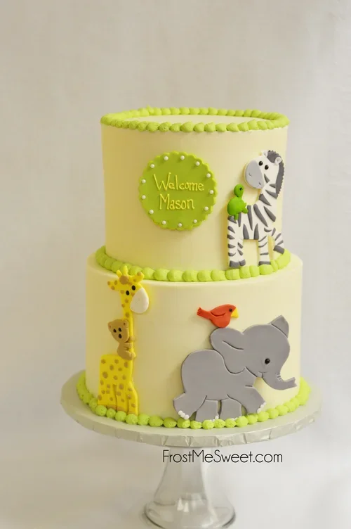 Baby Shower cake safari animals.webp
