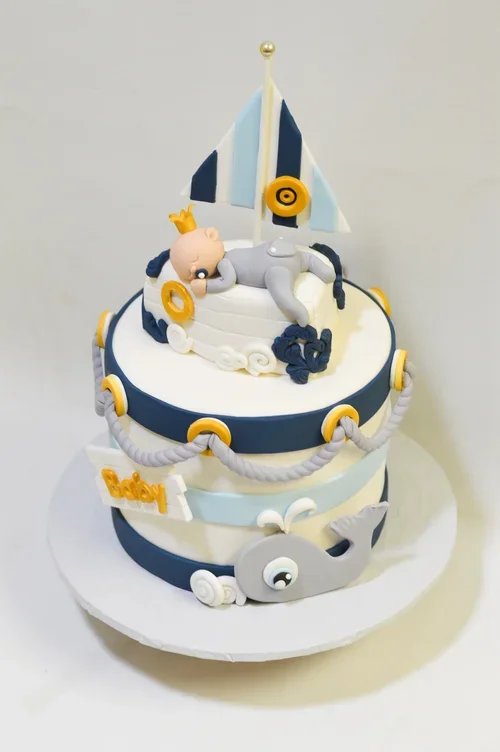 Baby Shower cake nautical ahoy its a boy.webp