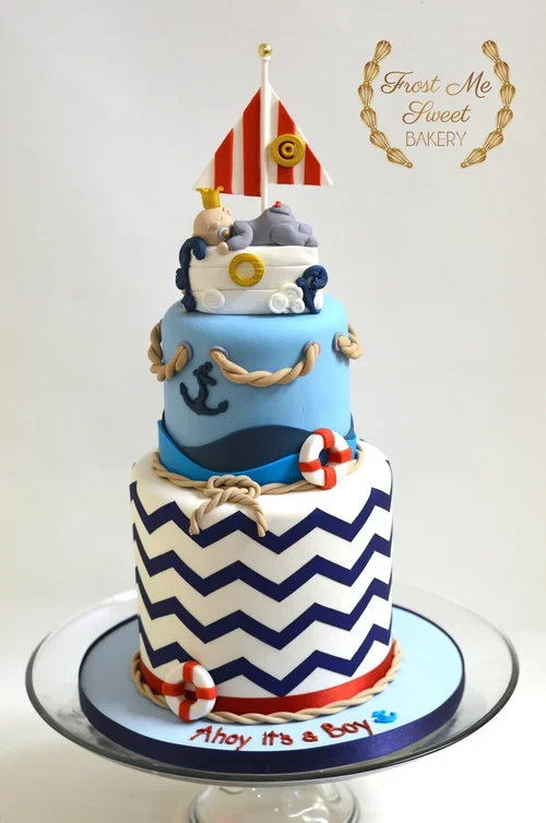 ahoy+its+a+boy+cake Baby Shower cake nautical.webp