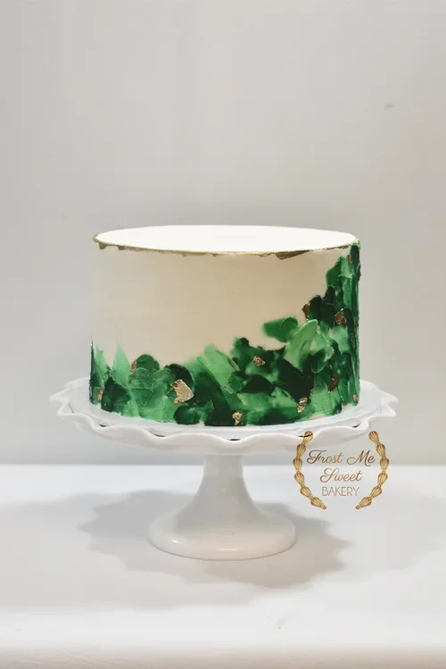 green paint swipe cake.webp