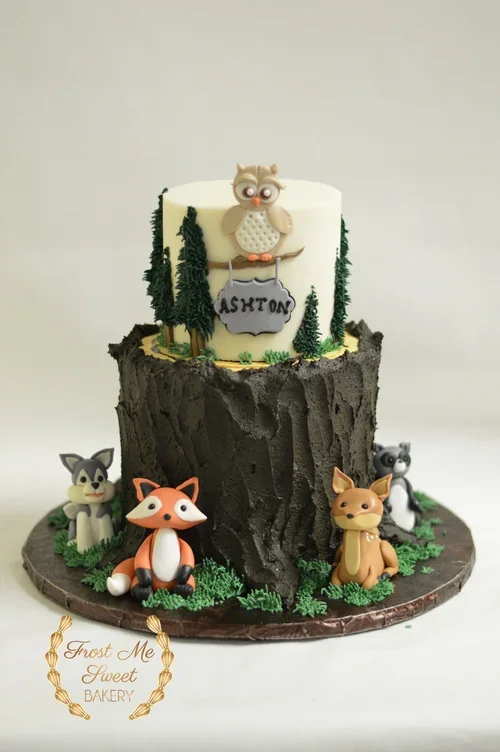 Forest+animal+baby+shower+cake Baby Shower cakewoodland.webp
