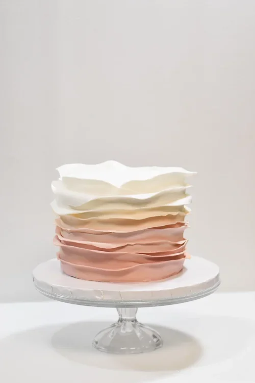 PINK OMBRE sMALL 1 TIER WEDDING CAKE.webp