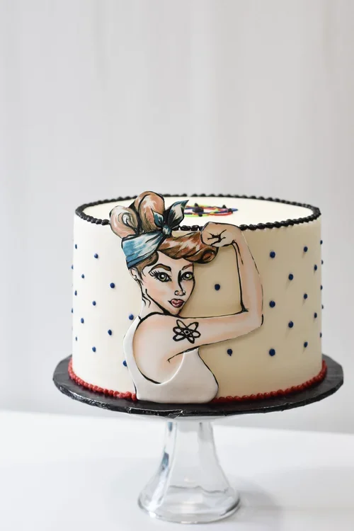 rosie the riveter atomic cake.webp
