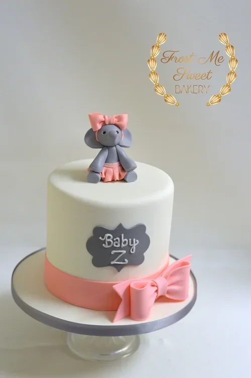 elephant+in+a+pink+tutu+cake Baby Shower cake.webp