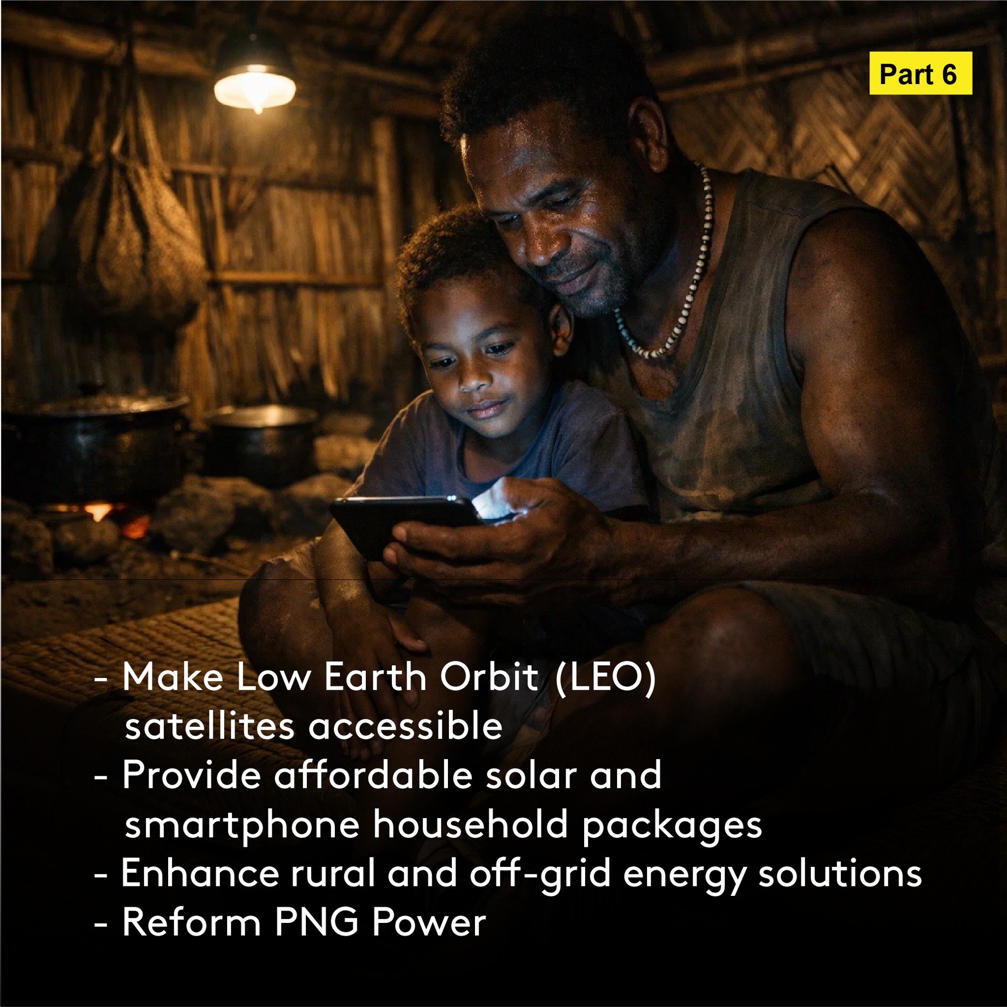 Real empowerment starts with access. Power, internet and technology must reach every home in Papua New Guinea &mdash; not just towns and cities. Solar energy, satellite internet and stronger rural systems can help close the gap and open opportunities