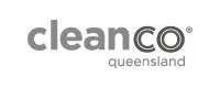 Logo of Cleanco Queensland with gray text