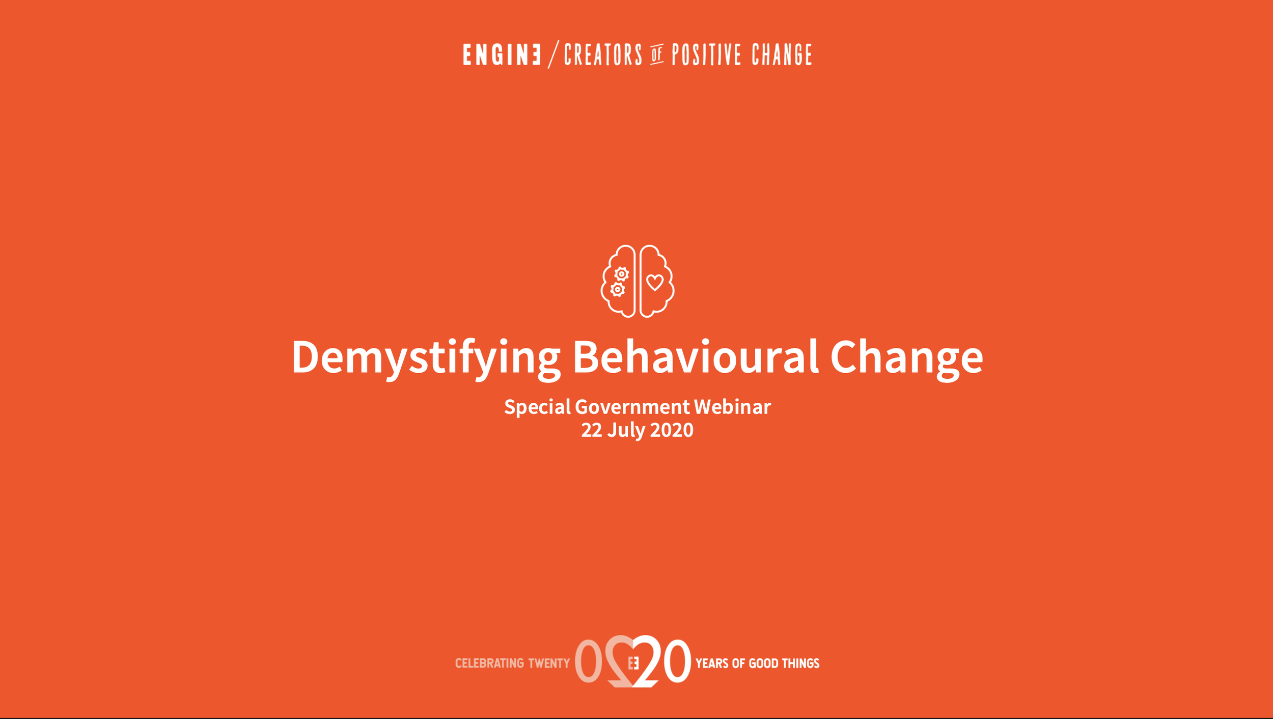 Behaviour Change. Webinar Series