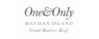 Logo with text 'One&Only Hayman Island Great Barrier Reef'