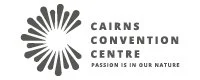Logo of Cairns Convention Centre with a stylized sunburst design and the text 'Cairns Convention Centre Passion is in our Nature'