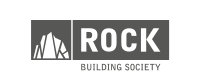 Logo of Rock Building Society with a mountain graphic.