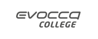 Evoca College logo in black and white.