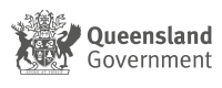 Queensland Government logo with a crest and a kangaroo.