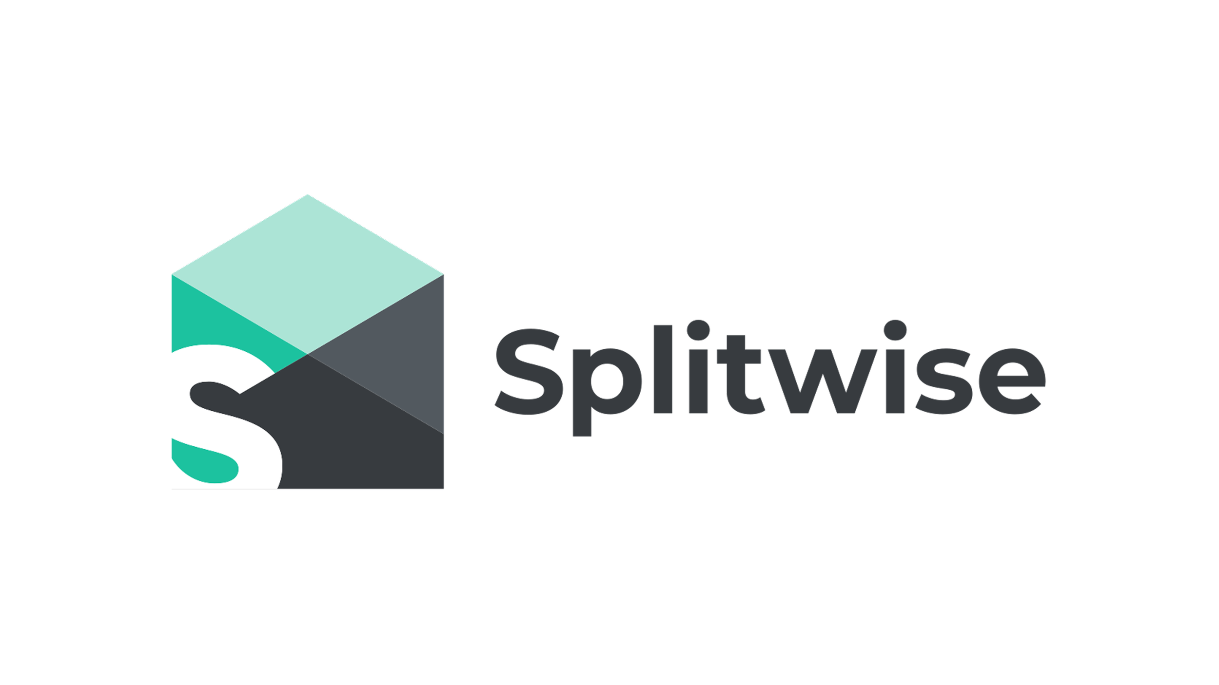 Splitwise logo with a stylized graphic of a hand holding a dollar sign and a cube, with the word 'Splitwise' in bold black letters next to it.