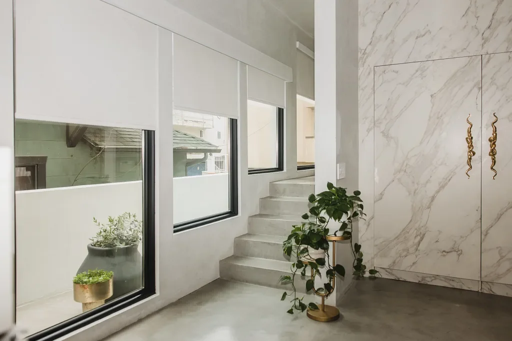 Custom roller shades installed throughout a luxury Nashville home