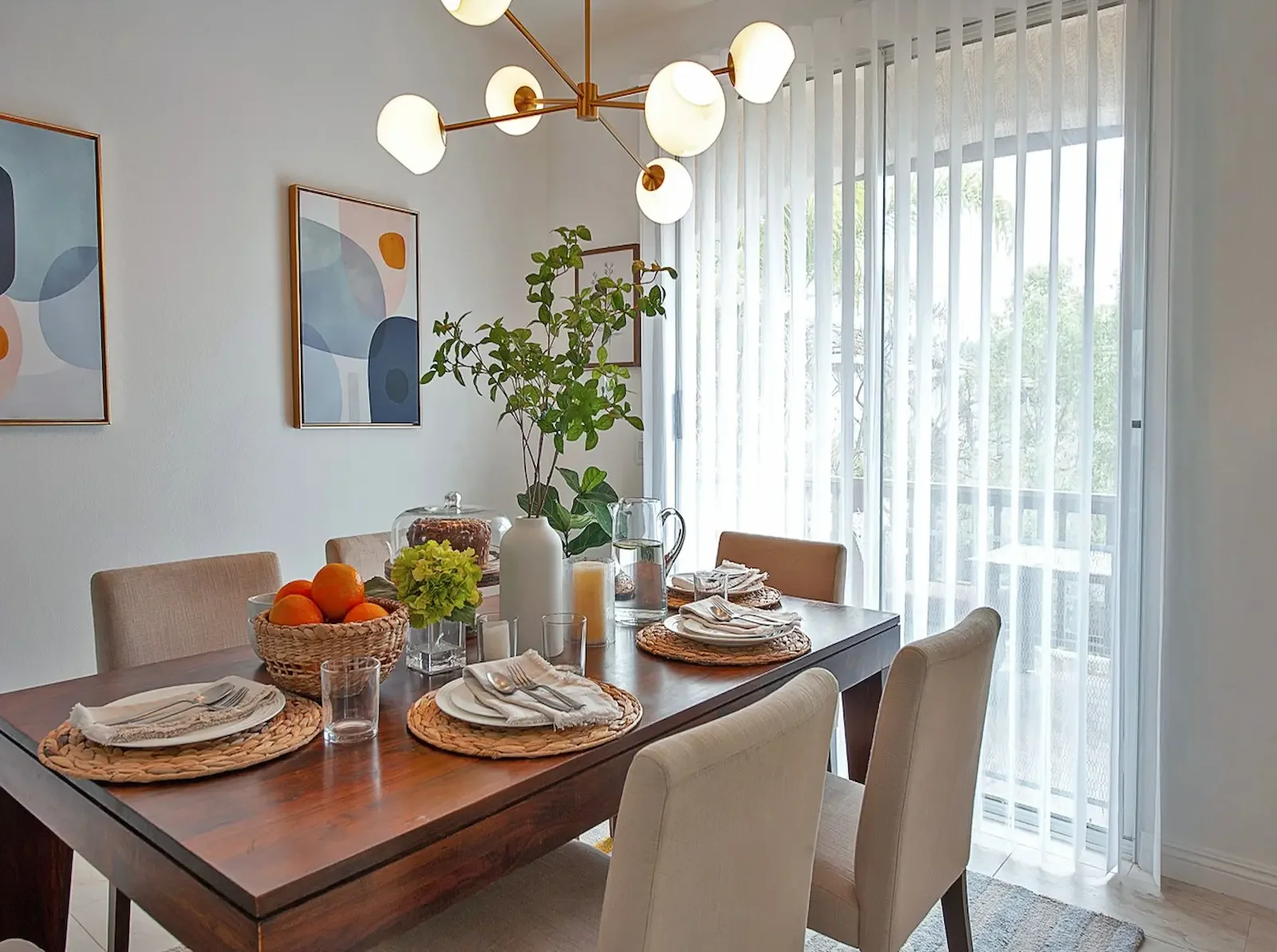 SmartDrape fabric vanes tilted open to preserve outdoor views