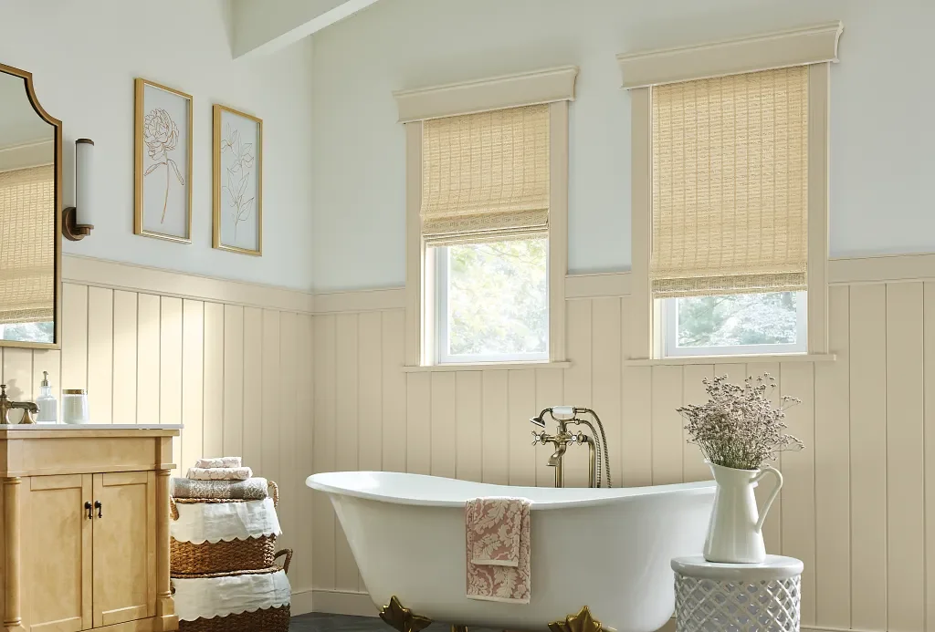 Custom natural shades professionally installed in a Tennessee home