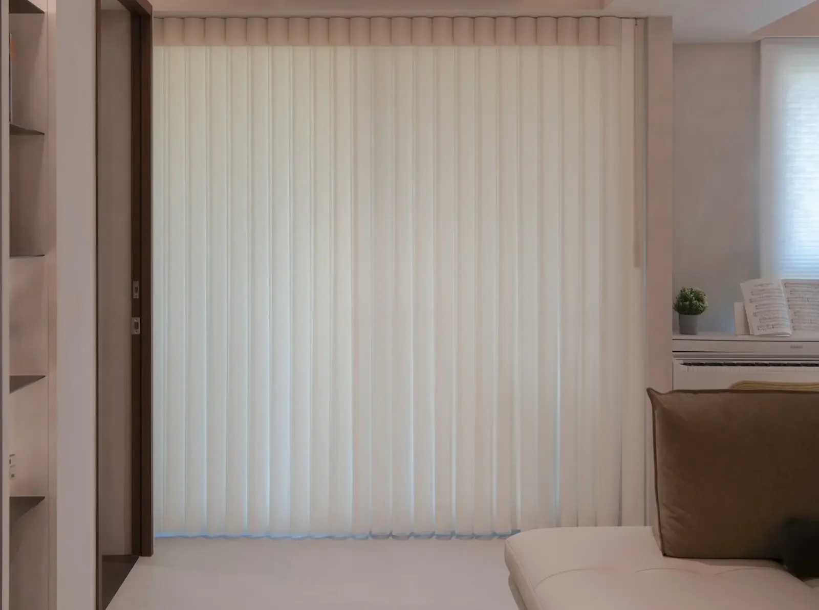 SmartDrape shades providing privacy while maintaining filtered daylight