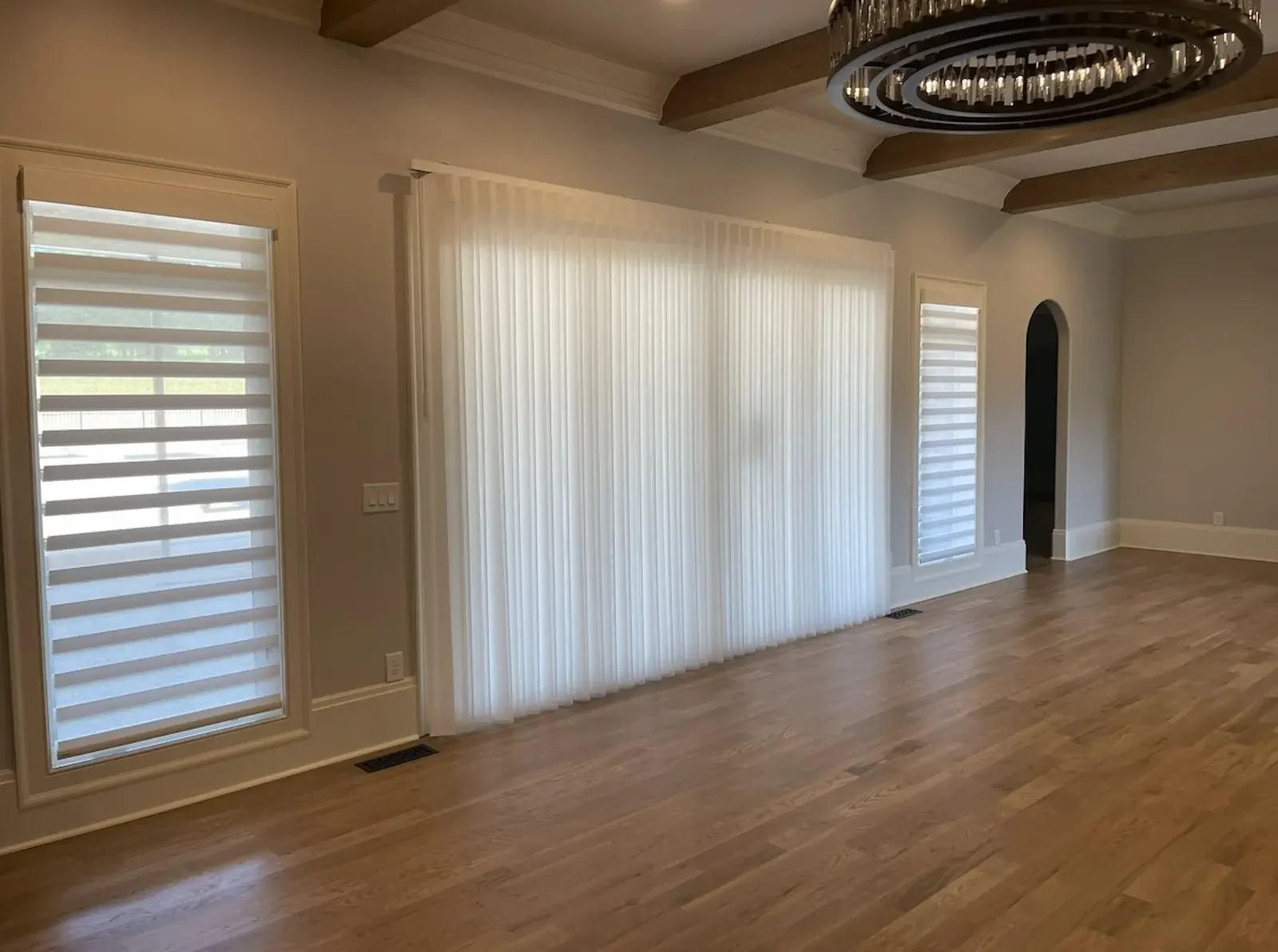 Neutral SmartDrape shades paired with sheer shades