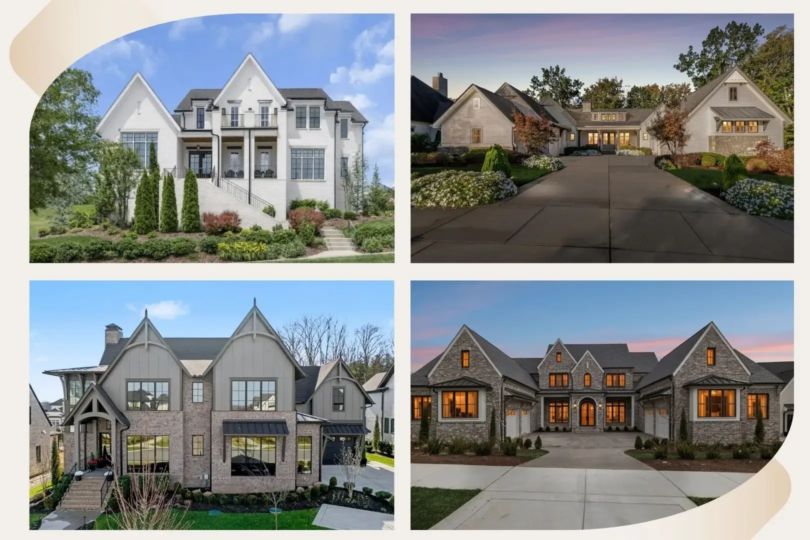 A collection of homes in College Grove, TN each having custom window treatments