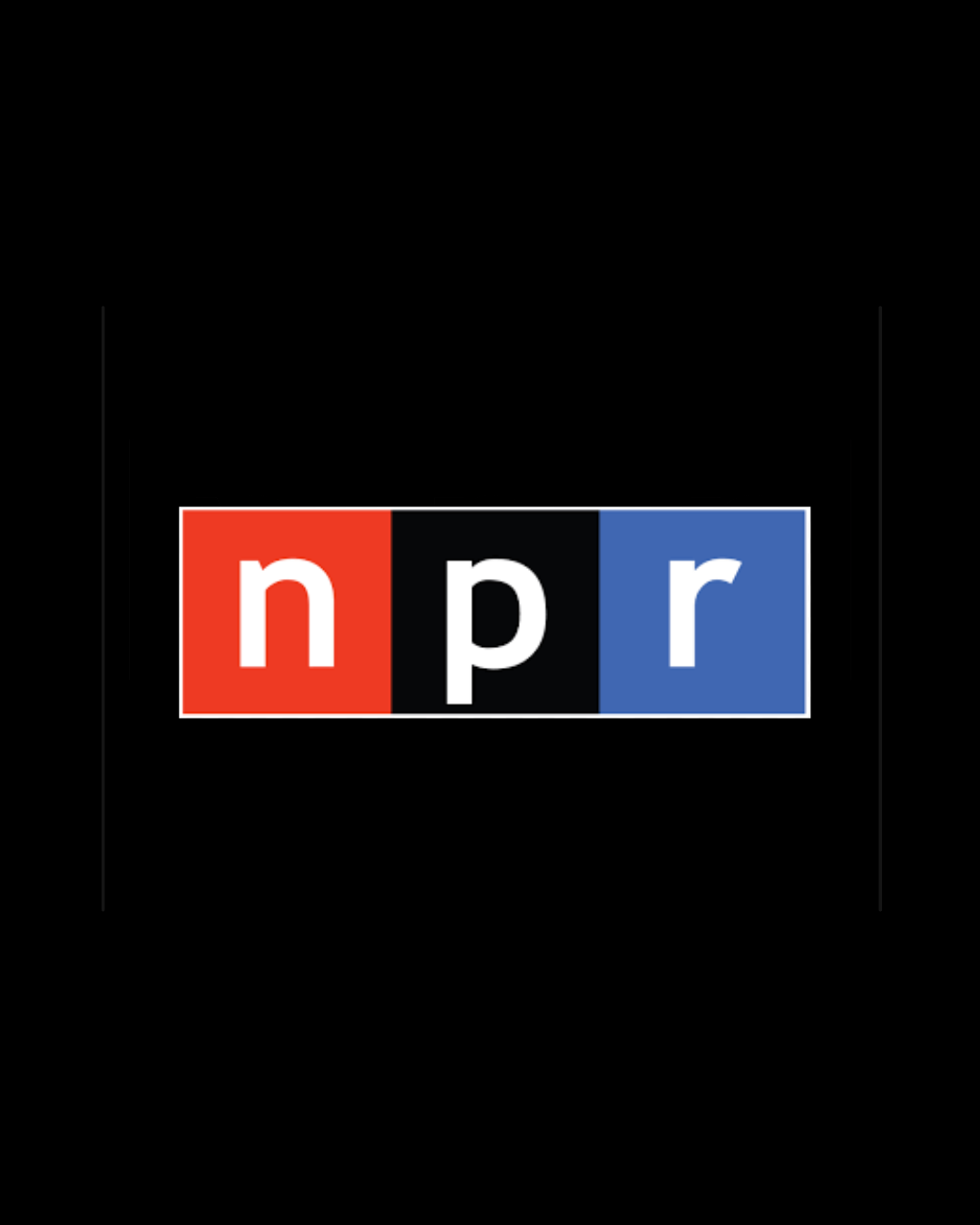 NPR logo with red, black, and blue blocks behind the white lowercase letters n, p, r.