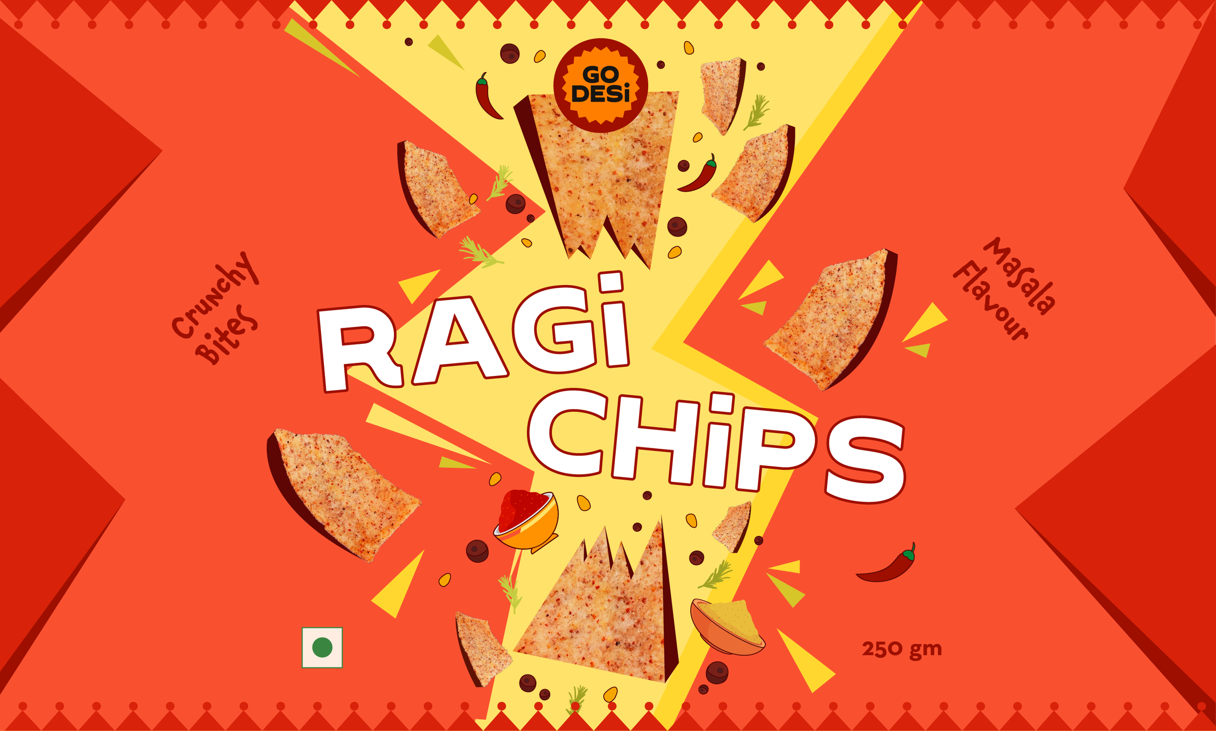 Ragi Chips Packaging | GO DESi