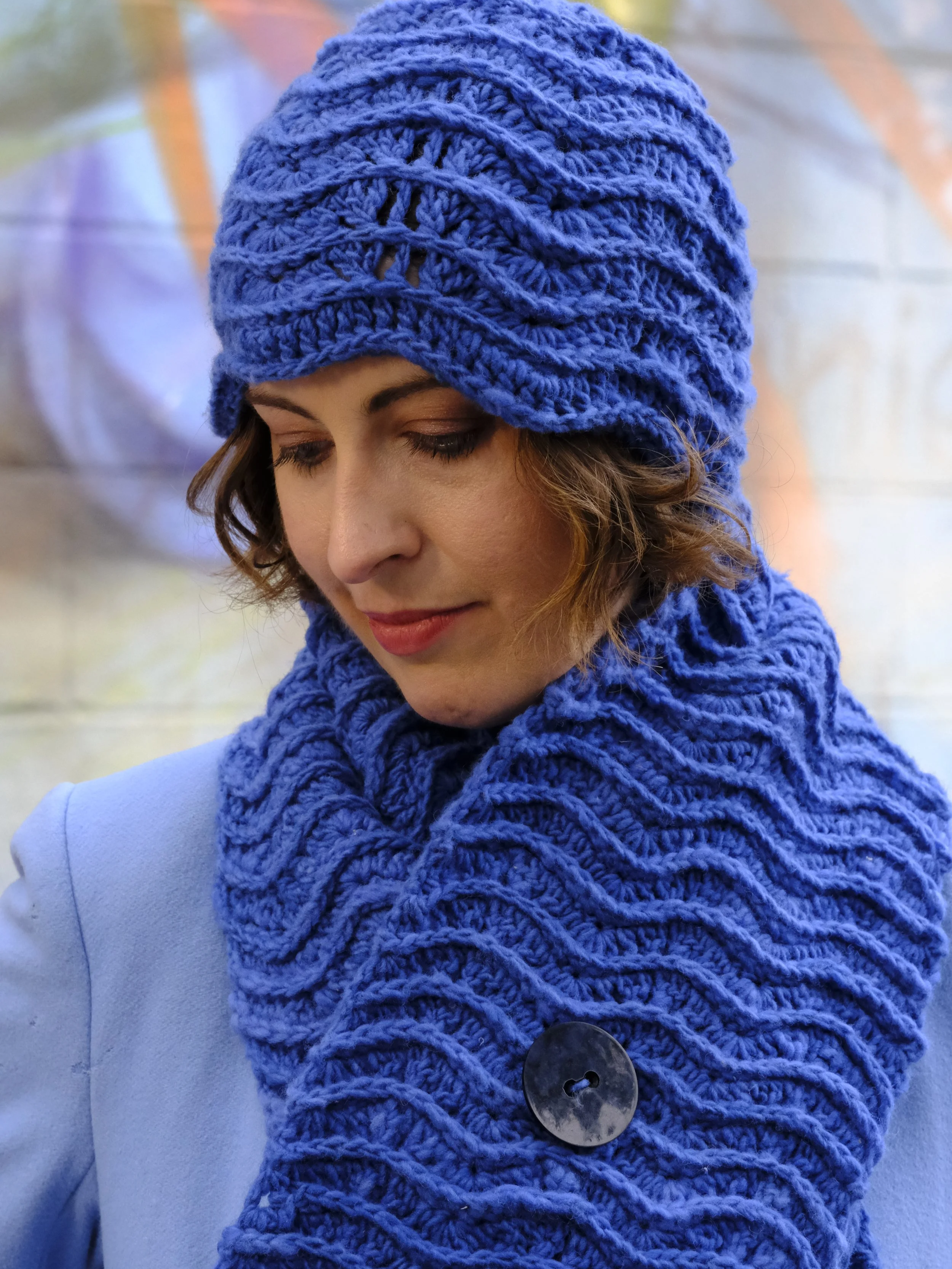 Ocean Hat and Scarflet Pattern Set