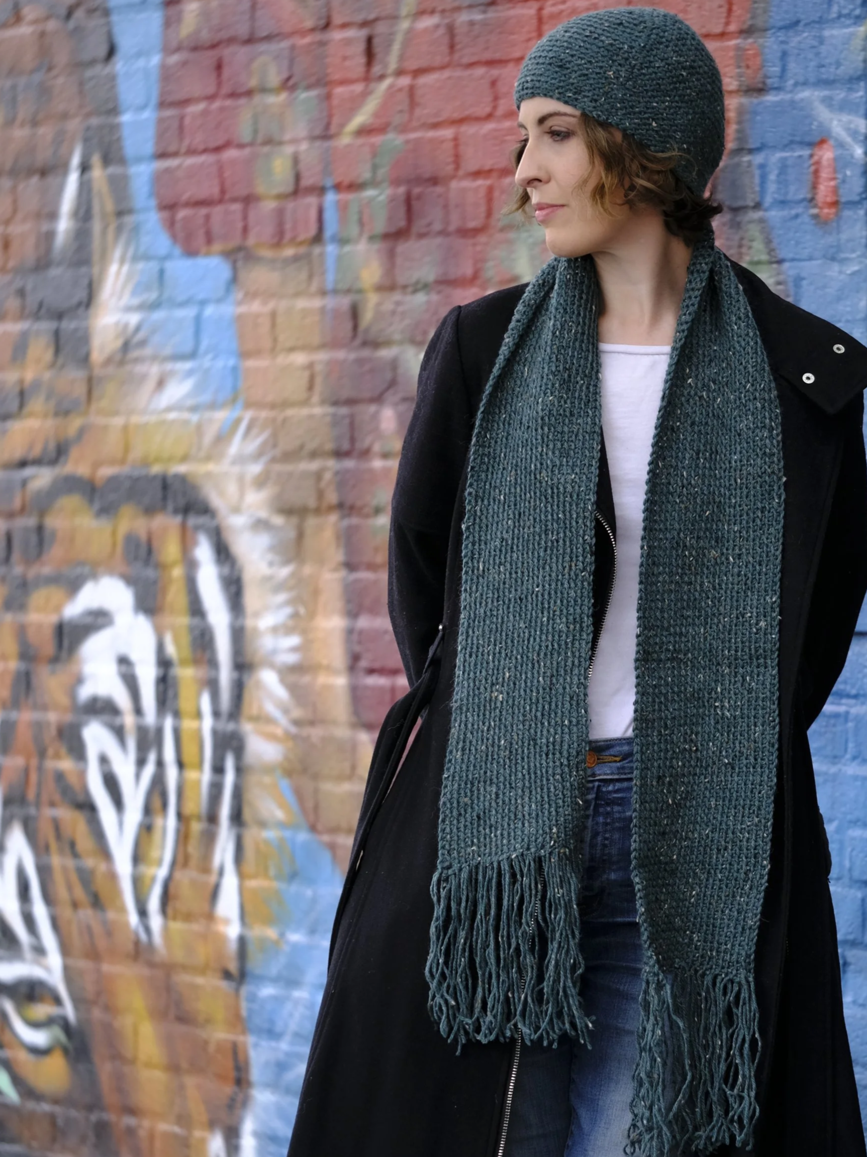 Brownstone Hat and Scarf Pattern Set
