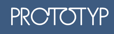 Bild med texten 'PROTOTYP' på en blå bakgrund.
